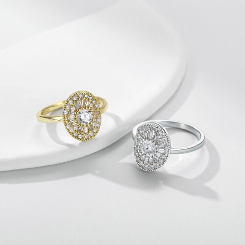 Δαχτυλίδι Moissanite από ασήμι 925, Unisex με σχέδιο Twilight 1