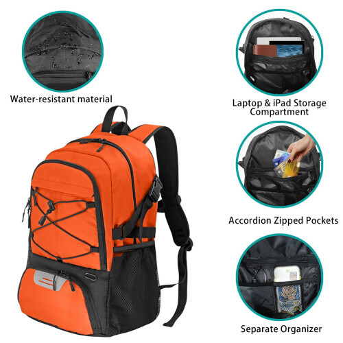 Mochila de basquete com almofada de ar e compartimento para sapatos. 2