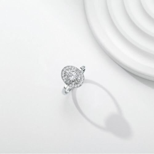 Δαχτυλίδι Moissanite από ασήμι 925, Unisex με σχέδιο Twilight 2