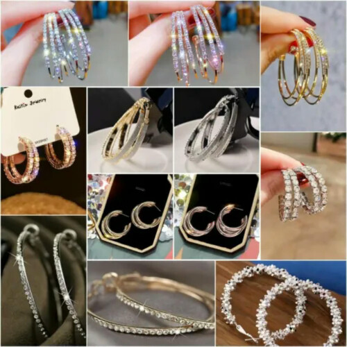 Pendientes de aro grandes de plata u oro para mujer. 1