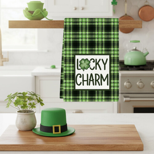 St. Patrick's Day handduk grön shamrock 1-pack 1