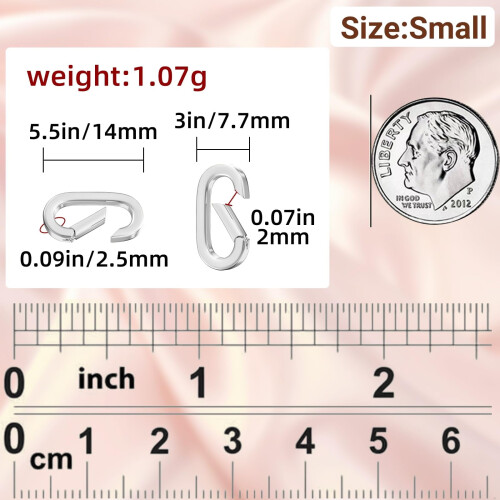 Oval Clasp Carabiner Necklace Clasps 10 pcs 2