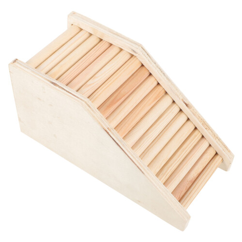 Hamsterlegetøj i træ, stigehus, beige, 1 sæt 2