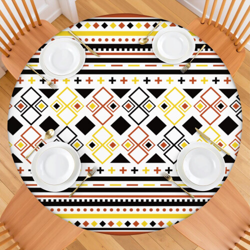 Boho-Tischdecke, wasserdichtes Oxford-Gewebe, elastischer Saum, 45-52 1