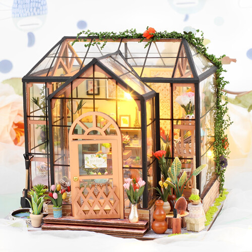 Miniature House Kit with LED Light 200200180 mm 1