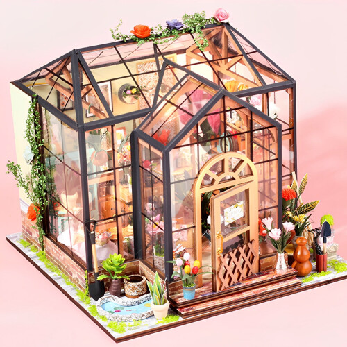 Miniature House Kit with LED Light 200200180 mm 2