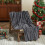 Christmas Throw Blanket Plush Fuzzy Gray 40"x52" 6