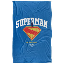(147cm x 91cm, Multicoloured) Superman Unisex Adult Last Son Of Krypton Collegiate Logo Throw