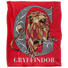 (147cm x 91cm, Multicoloured) Harry Potter Gryffindor Lion Mosaic Blanket