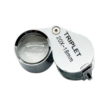 18 mm Ficklupp Förstoringsglas för Smycken, Hopfällbart Lupa Triplet Juvelerare Ögonglasverktyg 20x