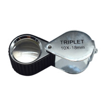 18 mm Ficklupp Förstoringsglas för Smycken, Hopfällbart Lupa Triplet, Juvelerare, Ögonglasverktyg, Läsförstoringsglas 10x