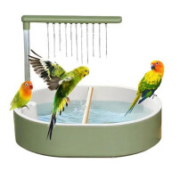 Papegaaibad met Automatische Vogeldouche, Grote Vogeldouchefontein voor Binnenbad met Stromend Water, Inclusief USB-Aansluiting