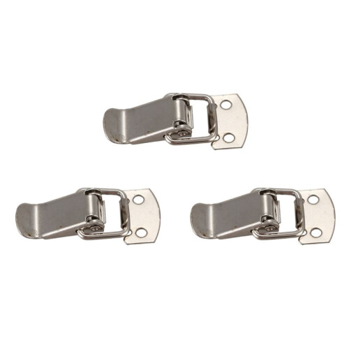 3X Silver Tone Metal Toggle Draw  Straight Loop Catch 1.6 Inch