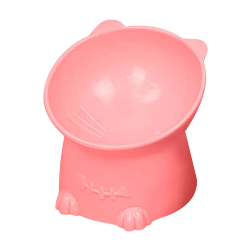 Kattskål i plast med förhöjd ergonomisk design, 1 st