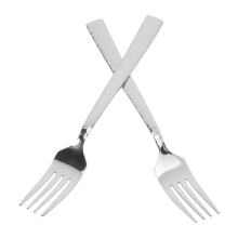 Salatgaffelsett i rustfritt stål, hamret overflate, 2 stk.