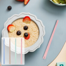 Baguettes réutilisables en plastique, lot de 4 paires, antidérapantes et multicolores