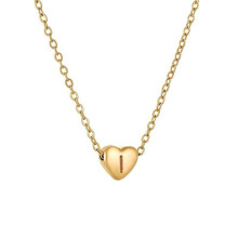 Initial Pendant Necklace 18K Gold Plated Figaro Chain