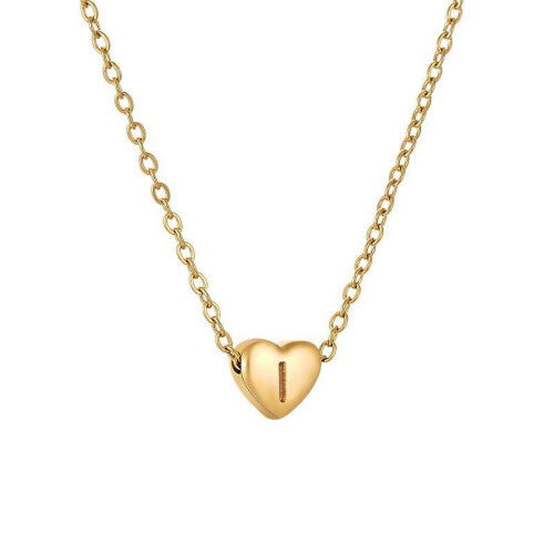 Initial Pendant Necklace 18K Gold Plated Figaro Chain