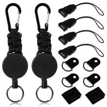 1 Set Portable Telescopic Rope Key Hanging Ring, Anti Loss and Anti-Theft, for Outdoor Climbing and Offices Daily Use