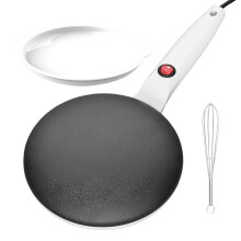 Portable Cordless Crepe Maker with Plate and Egg Mixer