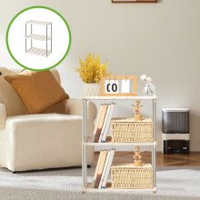 Ventilated Storage Organizer White Beige 4-Shelf