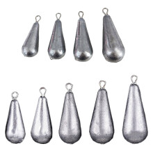 BE-TOOL Fishing Sinker Weights 10 pcs Silver Raindrop Shape