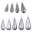 Fishing sinker lead weights 10 pcs silver raindrop shape 60 1