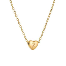 Initial Pendant Necklace 18K Gold Plated Figaro Chain