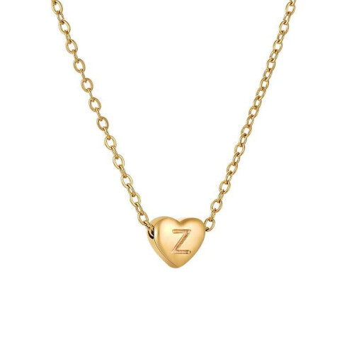 Initial Pendant Necklace 18K Gold Plated Figaro Chain