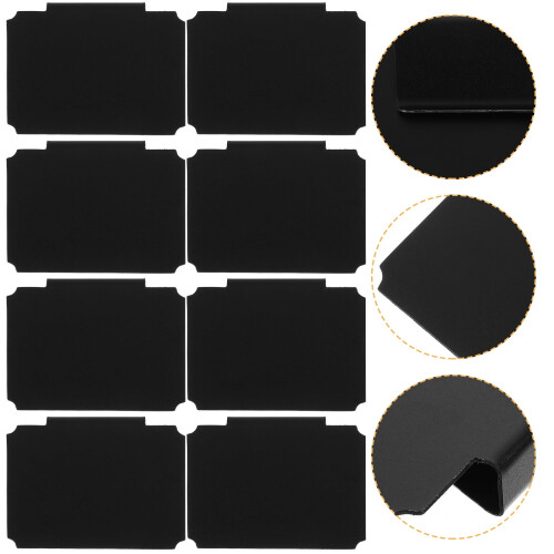 Black Basket Label Clips Storage Bins 12 Pcs