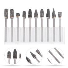 Rotary File Set for Metal Polishing 10 Pieces Silver
