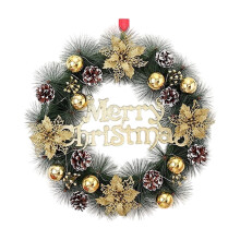 Christmas Wreath Pinecone Gold Decor 12 inch
