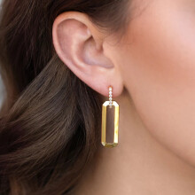 Women's 18K Gold Plated Drop Earrings with Cubic Zirconia