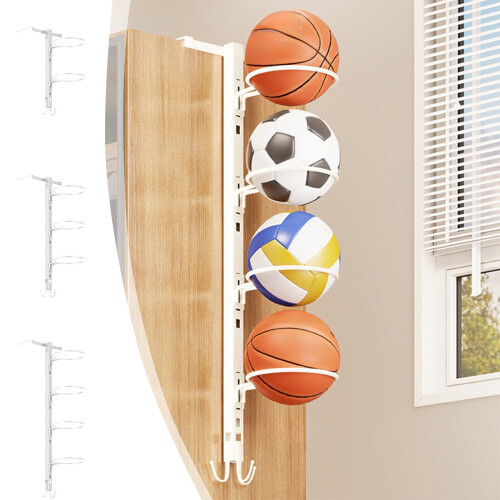 Vertical Basketball Rack Durable Standing or Wall-Mount 1