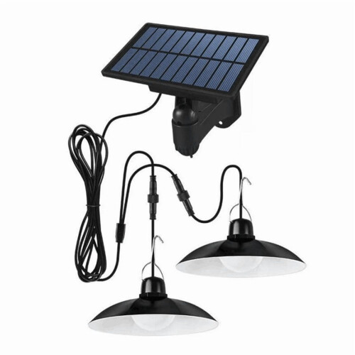 Solar Pendant Light Outdoor Waterproof LED Double-Head 2