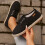 Espadrillas basse da donna, nere, in nylon e spandex, taglia 7 6