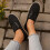 Espadrillas basse da donna, nere, in nylon e spandex, taglia 7 7