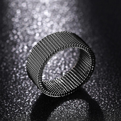 Men's Titanium Wedding Band Woven Minimalist Ring 1 Pack 2