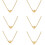 Initial Pendant Necklace 18K Gold Plated Figaro Chain 6