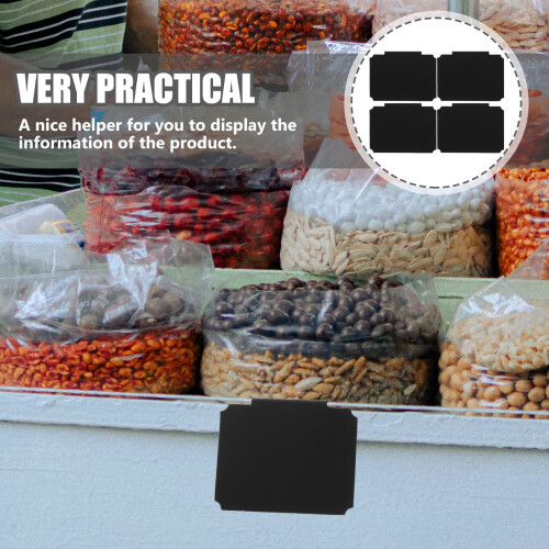 Black Basket Label Clips Storage Bins 12 Pcs 2