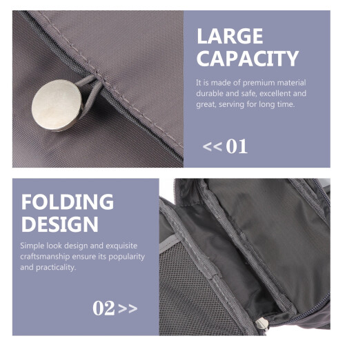 Estojo para pincéis de maquiagem cinza, multifuncional e com design simples. 1
