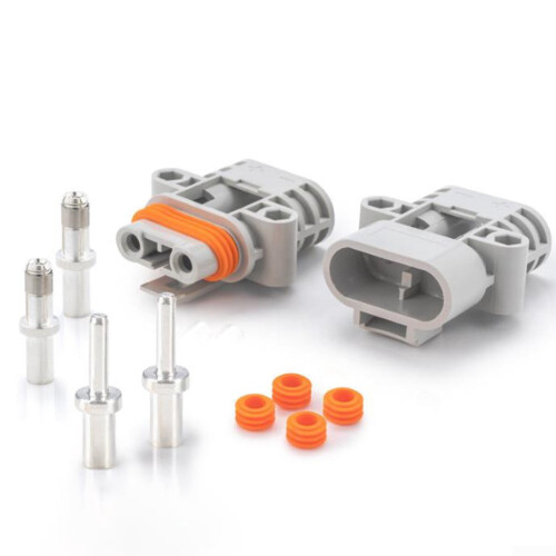 FOR Anderson 50A 600V 10AWG Grey Forklift Cable Plug Pair 2