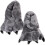 Papuče s dinosauřími labkami, sivé, unisex, 1 pár 4