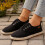 Espadrillas basse da donna, nere, in nylon e spandex, taglia 7 8
