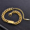 Pulseira unissex de aço inoxidável com elos largos, banhada a ouro, ajustável, 17,8 cm (7 polegadas). 4