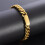 Pulseira unissex de aço inoxidável com elos largos, banhada a ouro, ajustável, 17,8 cm (7 polegadas). 5