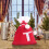 Christmas Knit Drawstring Gift Bag Red White Santa Sack 4