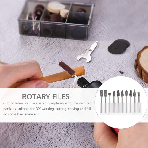 Rotary File Set for Metal Polishing 10 Pieces Silver 2