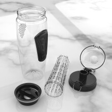 1000ml/32oz Fruit Infusing Infuser Water Bottle Plastic Sports Detox Health black