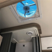 12V RV Roof Ventilation Ceiling Exhaust Fan Air Vent Grille Strong Wind Fan with LED Light for Caravan Motorhome Trailer